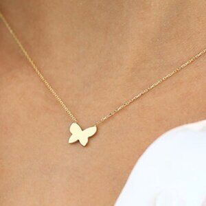 ✨ 18K Gold Plated Butterfly Necklace • Dainty Gold Charm • Adjustable ✨